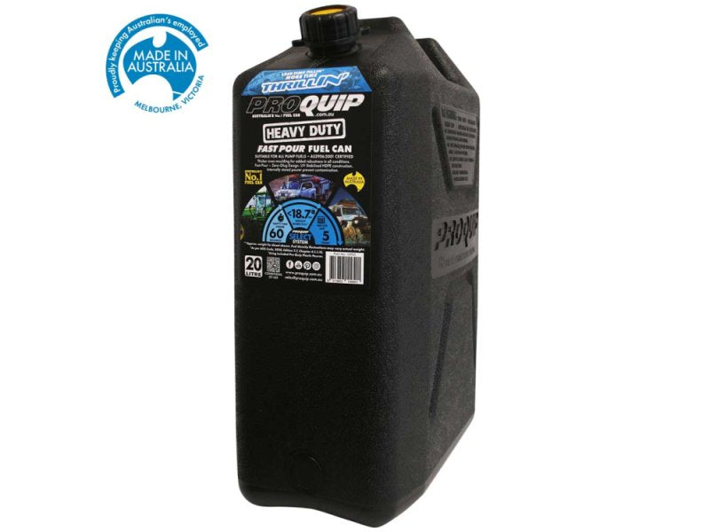 Jerrycan carburant - plastique noir - Format US 20L - avec bec verseur amovible — DTC Parts