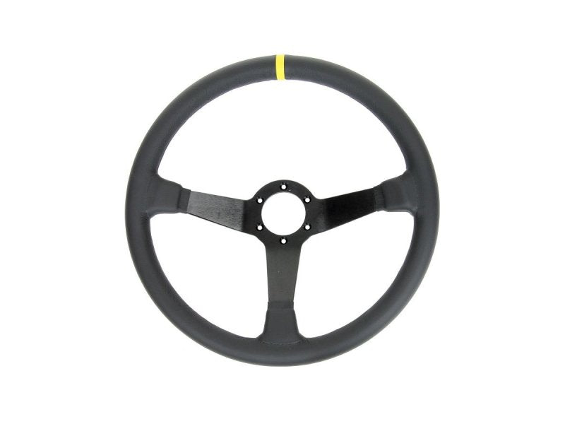 Volant Racing en cuir noir Ø380 — DTC Parts