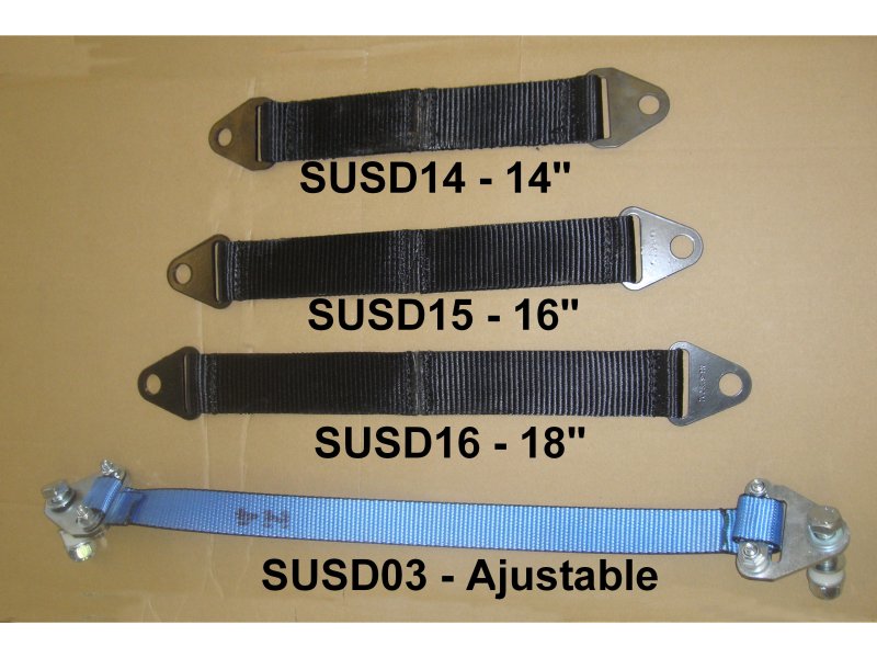 N4-Offroad Begrenzungsgurte gegen Durchschlagen, 395 mm (zum Anschrauben, Ø 14 mm) – Paar
