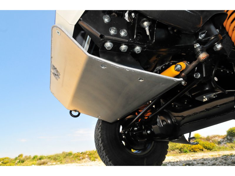 Unterfahrschutz vorn aus Aluminium 8mm für Toyota HDJ80 mit Stoßstange — N4-Offroad
