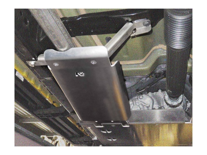 Unterfahrschutz Schalldämpfer mittig aus Aluminium 6mm für Jeep Wrangler JL V6 und 2.0L Benzin 5 Türen — N4-Offroad