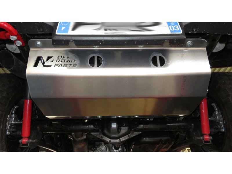 Tank-Unterfahrschutz AdBlue und Schalldämpfer hinten aus Aluminium 6mm für Jeep Wrangler JL 2.2 Diesel — N4-Offroad