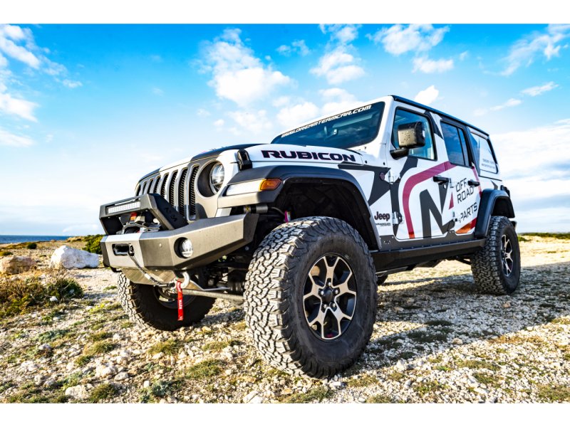 Stoßstange vorn Stahl Wrangler JL Grundplatte Seilwinde integriert lange Banane — N4-Offroad