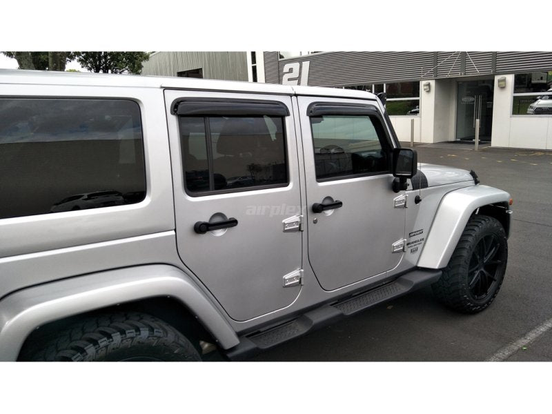 Windabweiser-Satz (4-teilig) vorn und hinten Jeep Wrangler JK, Klebemontage — Airplex