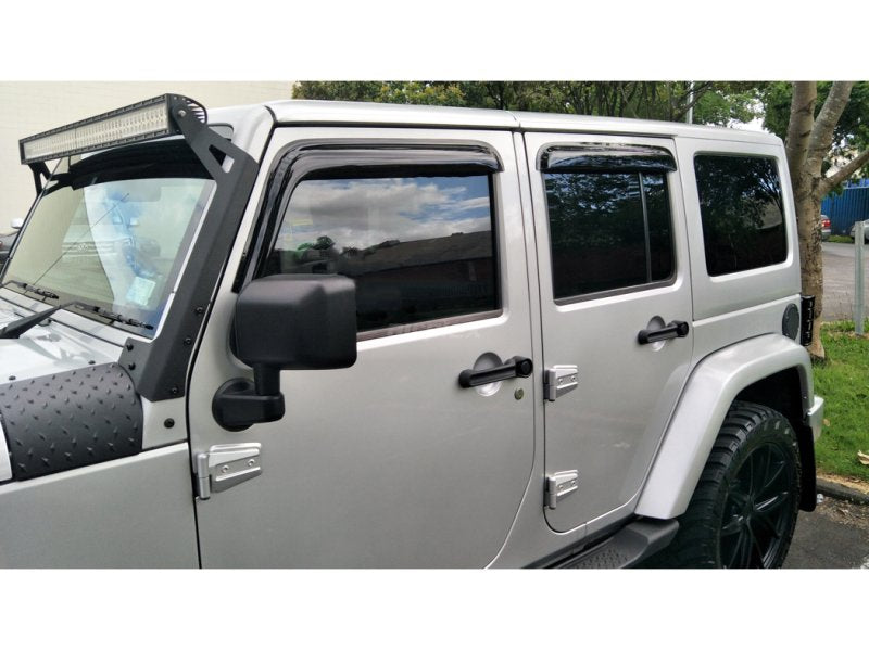 Windabweiser-Satz (4-teilig) vorn und hinten Jeep Wrangler JK, Klebemontage — Airplex