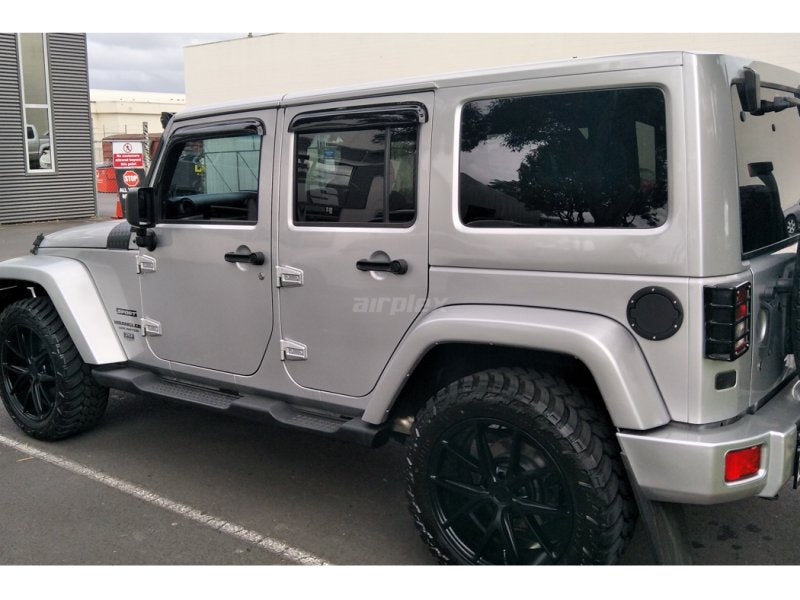 Windabweiser-Satz (4-teilig) vorn und hinten Jeep Wrangler JK, Klebemontage — Airplex