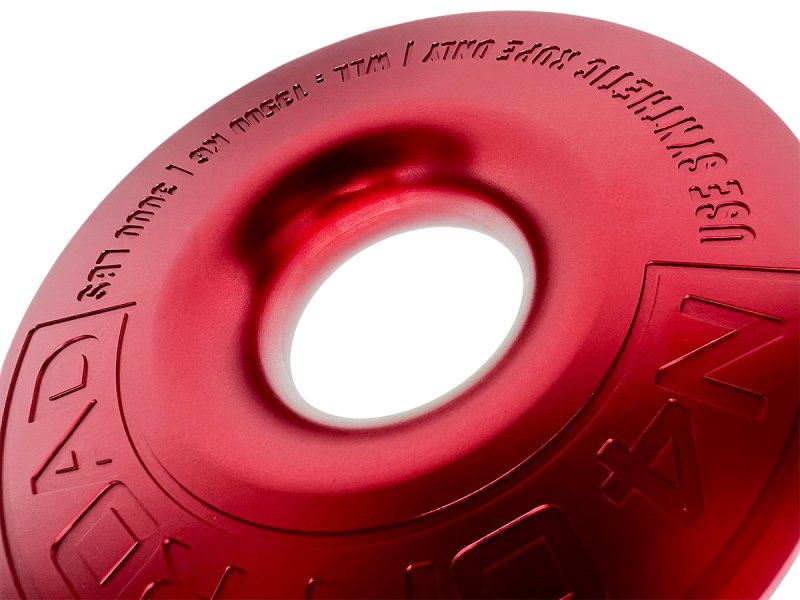 N4-Offroad Seilwinden-Ring Aluminium 13,5 t Ø148 mm rot (mit Etui)
