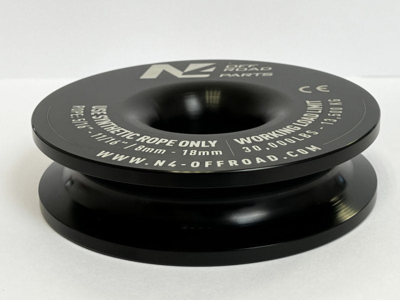 Ring Seilwindelage 13.5T aus eloxiertem Aluminium schwarz — N4-Offroad