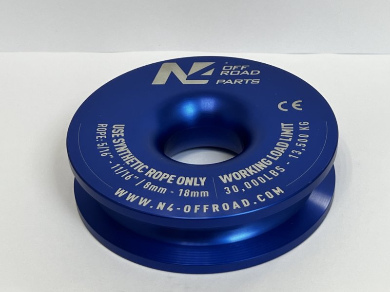 Anneau treuillage 13.5T en Aluminium anodisé bleu — N4-Offroad
