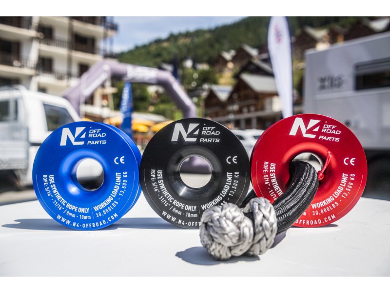 Ring Seilwindelage 13.5T aus eloxiertem Aluminium blau — N4-Offroad