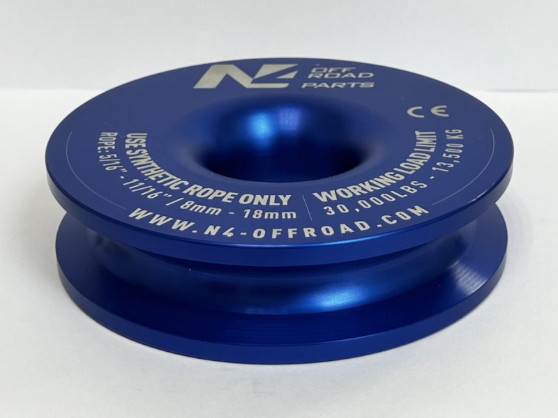 Ring Seilwindelage 13.5T aus eloxiertem Aluminium blau — N4-Offroad
