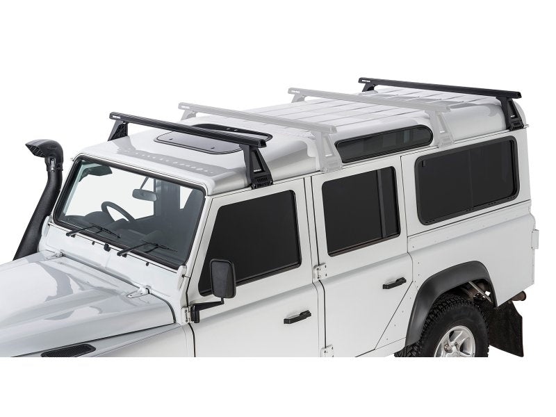Kit 2 Dachträger-Querträger schwarz Heavy Duty 1500mm mit Füßen RL210 Land Rover Defender — Rhino Rack