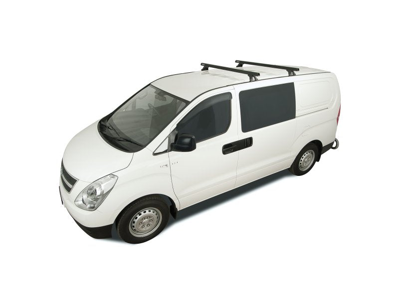 Kit 2 Dachträger-Querträger schwarz Heavy Duty 1500mm mit Füßen RLTF Hyundai iLoad/iMax 2008-2021 — Rhino Rack