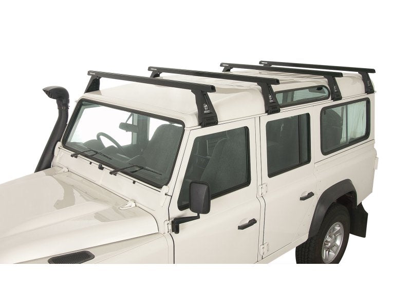Kit 4 Dachträger-Querträger schwarz Heavy Duty 1500mm mit Füßen RL210 Land Rover Defender 110 1993-2020 — Rhino Rack