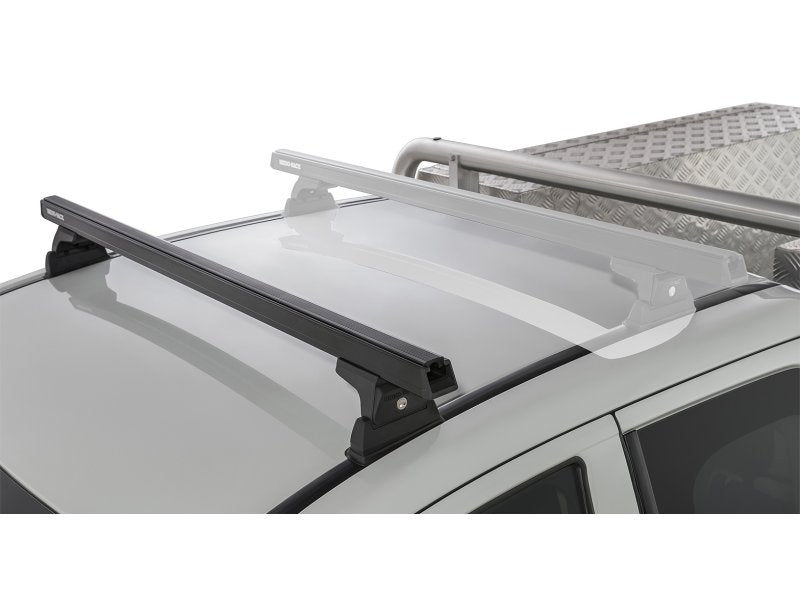 Sada 1 Příčník střešního nosiče přední černý 1250mm Heavy Duty s patkou RLT600 Ditch Mount Mitsubishi L200 Gen V MQ/MR 2015 – Rhino Rack