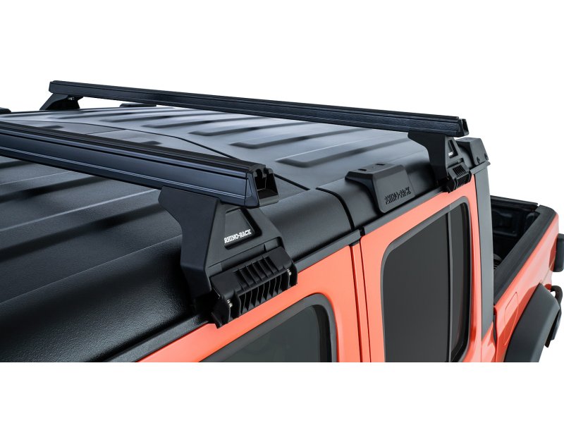 Kit 2 Dachträger-Querträger schwarz Heavy Duty 1500mm mit Füßen RL110 Jeep Wrangler JL & Gladiator JT 2020+ — Rhino Rack