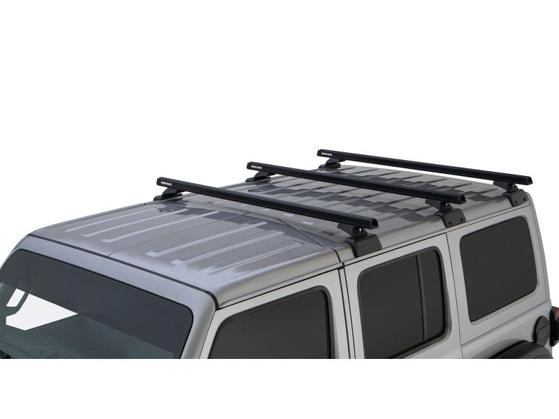Kit 3 Dachträger-Querträger schwarz 1500mm RCL Rhino-Rack Backbone Heavy Duty Jeep Wrangler JL 2019 — Rhino Rack