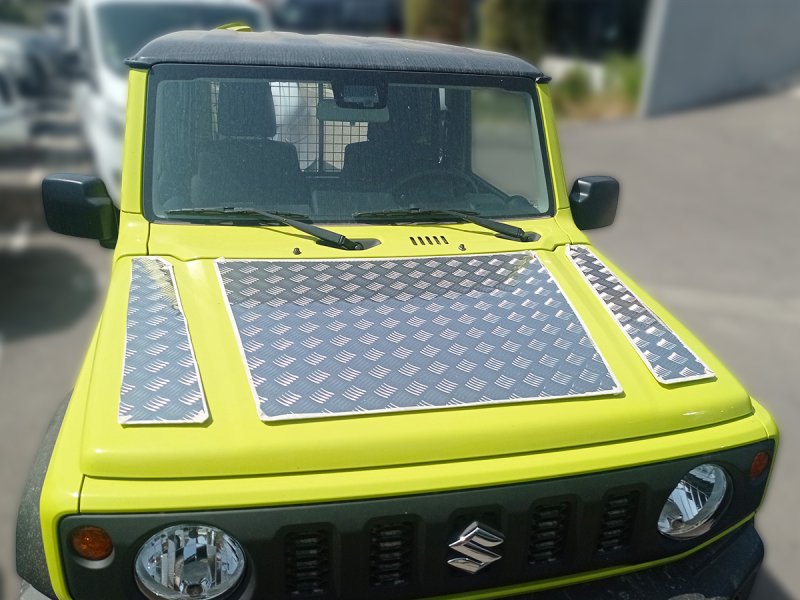 Motorhaubenschutz Aluminium Riffelblech 2mm Suzuki Jimny 2018+ — N4-Offroad