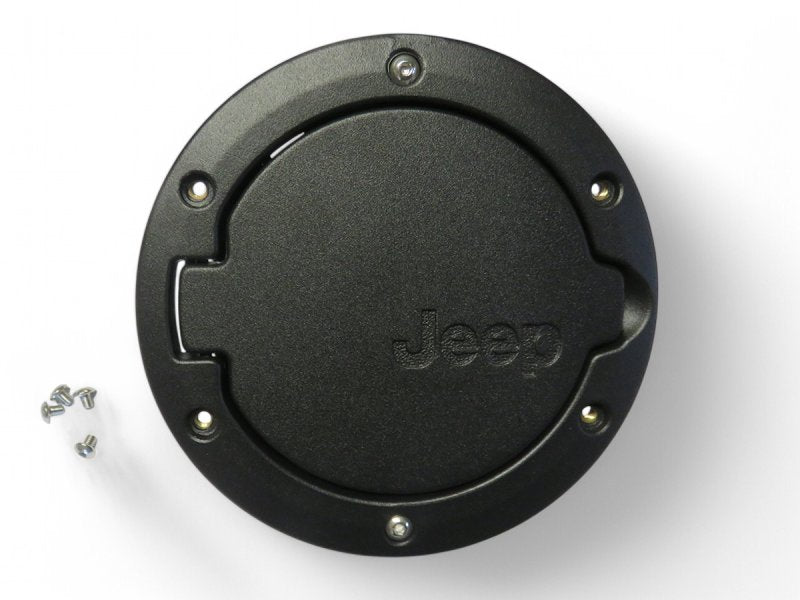 Tankklappe aus Aluminium schwarz satiniert für Jeep Wrangler JK — DTC Parts