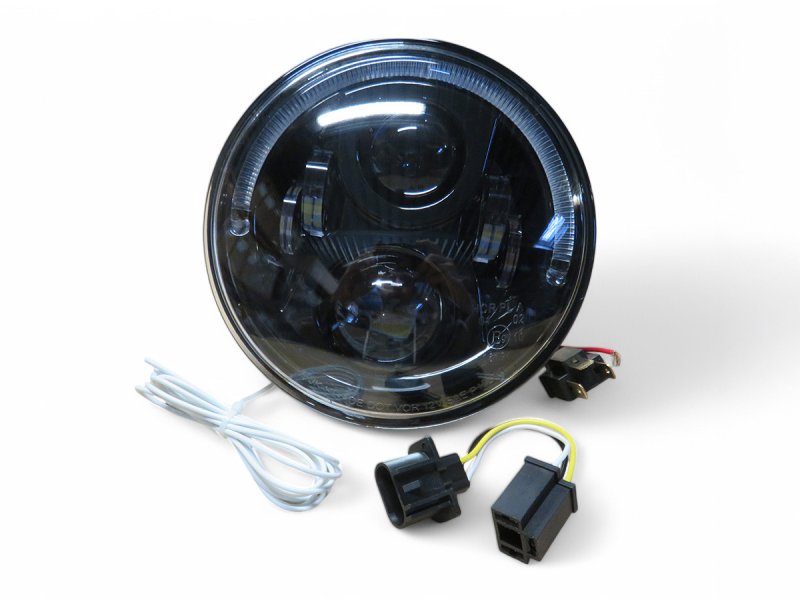 Optique leds rond Ø7 pouces fond noir - Jeep Nissan Land Rover Toyota Scheinwerfer ronds — DTC Parts