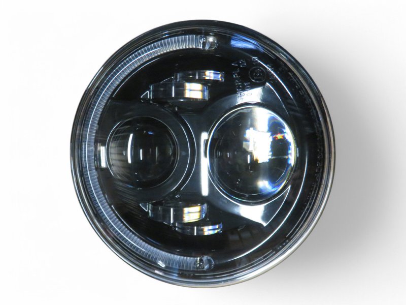 Kulatá LED optika Ø7 palců, černé pozadí - kulaté světlomety Jeep Nissan Land Rover Toyota — DTC Parts