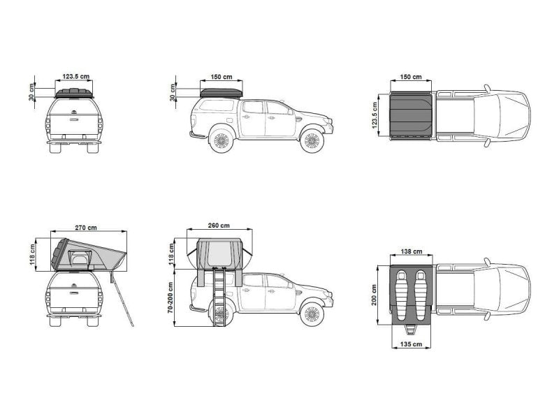 ARB Esperance Compact Hartschalen-Dachzelt – Slimline Hardshell für 2 Personen (802200)
