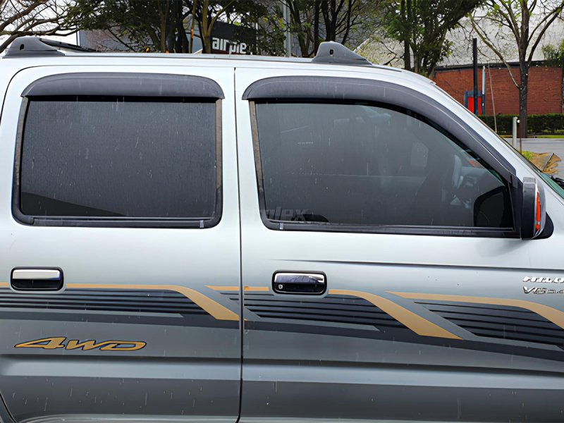 Windabweiser-Satz (4-teilig) vorn und hinten Toyota Hilux 1998–2004 Doppelkabine, Klebemontage — Airplex