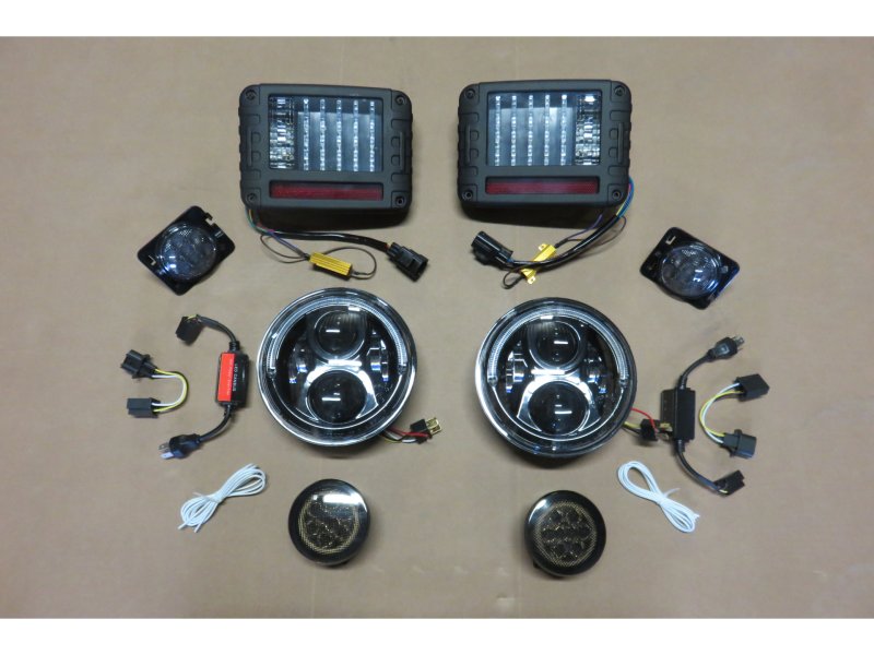 LED-Leuchten-Komplettset Kristall getönt – Jeep Wrangler JK