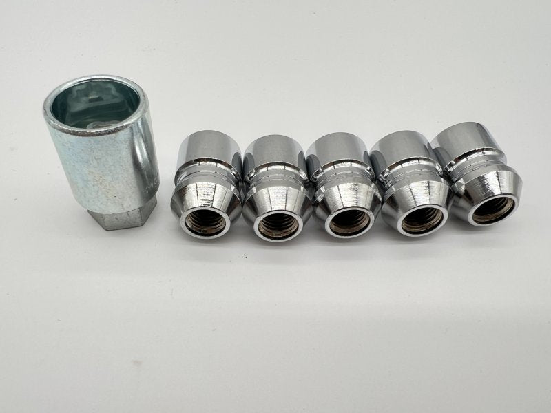 Lot 5 écrous roue antivol chromés 12x150 - Cône 60° — DTC Parts