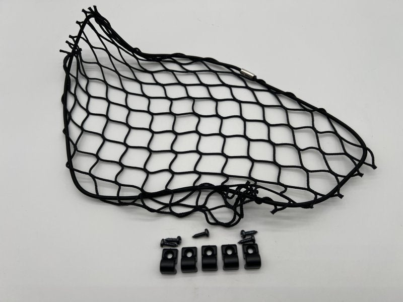 Filet rangement élastique noir 300x250mm avec cavaliers fixation — DTC Parts
