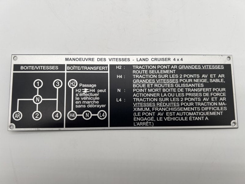 PLAQUE TRANSMISSION J4 BV4 — DTC Parts
