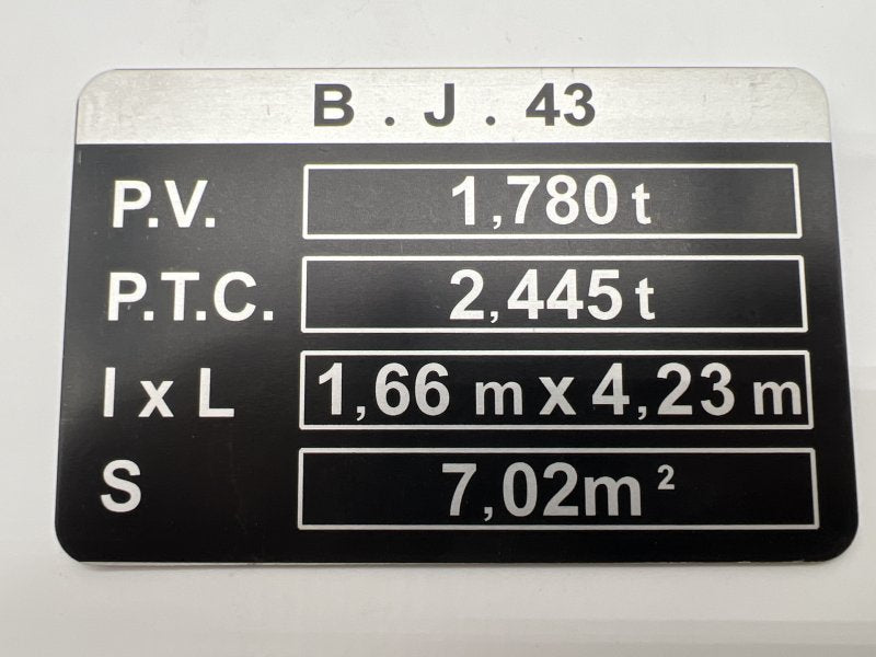 PLAQUE TARE BJ43 — DTC Parts