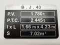 PLAQUE TARE BJ43 — DTC Parts