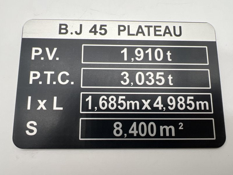 PLAQUE TARE BJ45 — DTC Parts