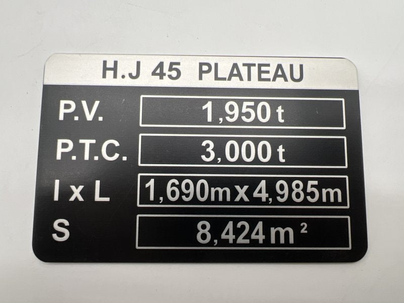 PLAQUE TARE HJ45 PLATEAU — DTC Parts