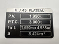 PLAQUE TARE HJ45 PLATEAU — DTC Parts