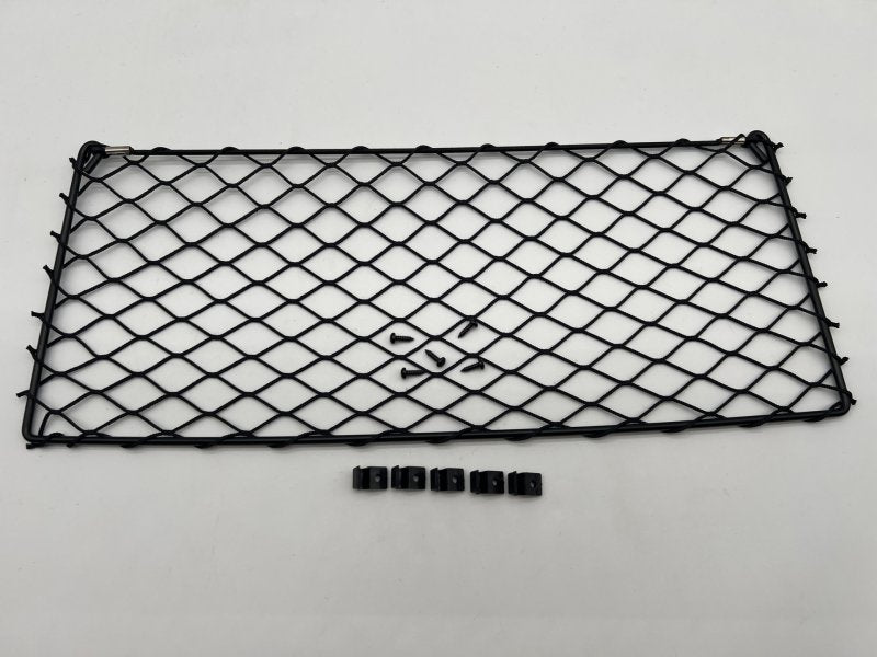 Filet rangement avec cadre Stahl noir 500x200mm - avec cavaliers fixation und vis — DTC Parts
