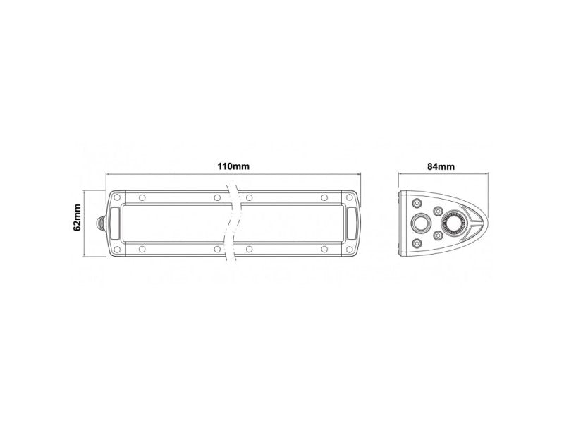Barre LED Spot Beam 2 LED 20W / 1800 lumenů - s montážním úchytem dole — Outback Import