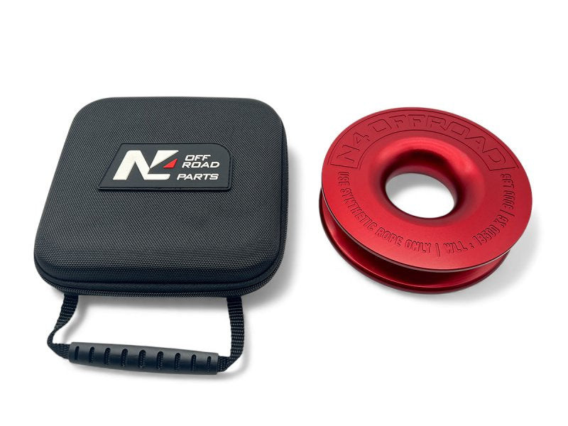 Anneau treuillage alu 13.5T Ø148mm rouge  avec etui — N4-Offroad