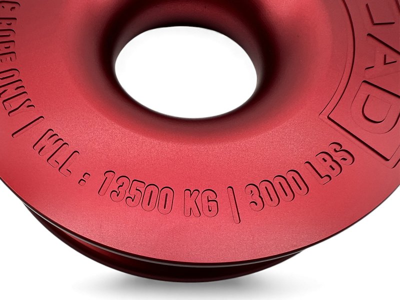 N4-Offroad Seilwinden-Ring Aluminium 13,5 t Ø148 mm rot (mit Etui)
