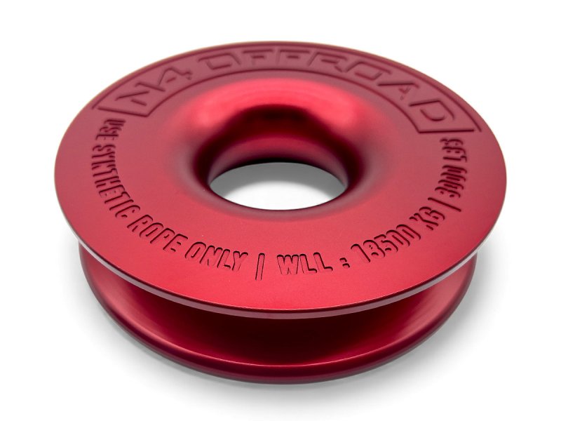N4-Offroad Seilwinden-Ring Aluminium 13,5 t Ø148 mm rot (mit Etui)