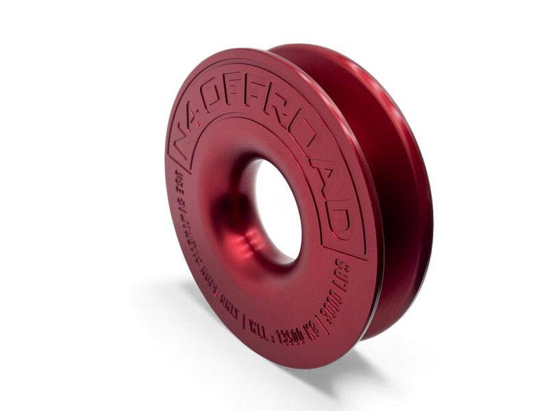 N4-Offroad Seilwinden-Ring Aluminium 13,5 t Ø148 mm rot (mit Etui)