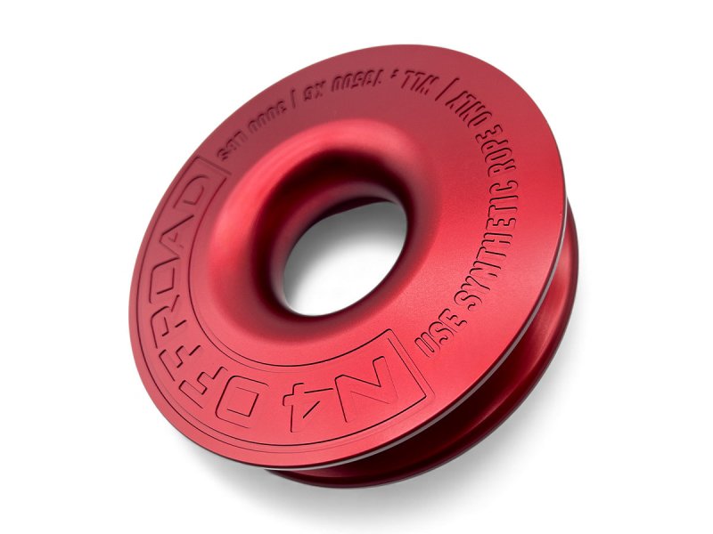 N4-Offroad Seilwinden-Ring Aluminium 13,5 t Ø148 mm rot (mit Etui)