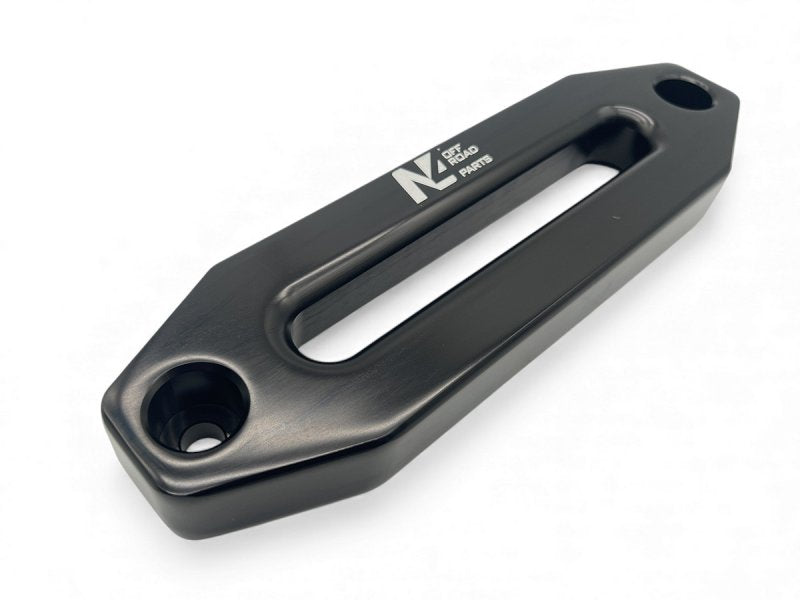 Seilfenster Aluminium schwarz für Seil Seilwinde synthetisch — N4-Offroad