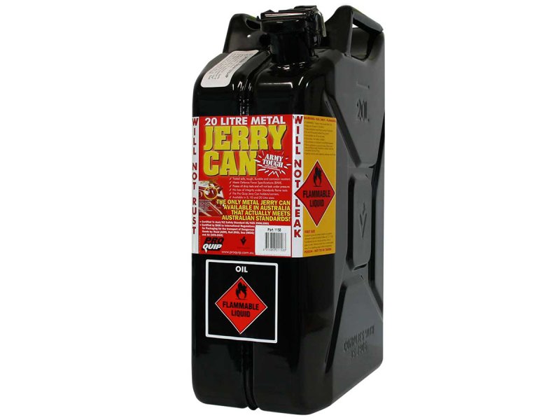 Jerrycan carburant - métal noir - Format US 20L — DTC Parts