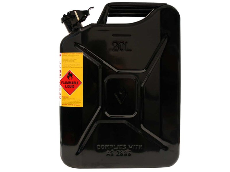 Kanystr na palivo - kovový černý - Formát US 20L — DTC Parts