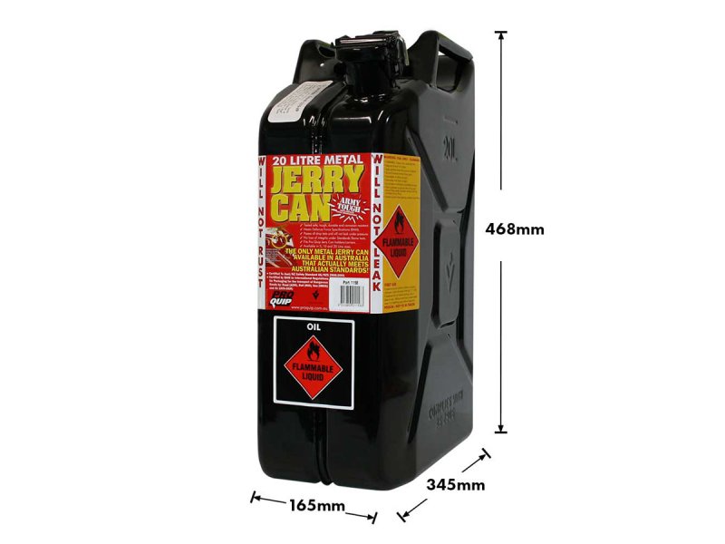 Kanystr na palivo - kovový černý - Formát US 20L — DTC Parts