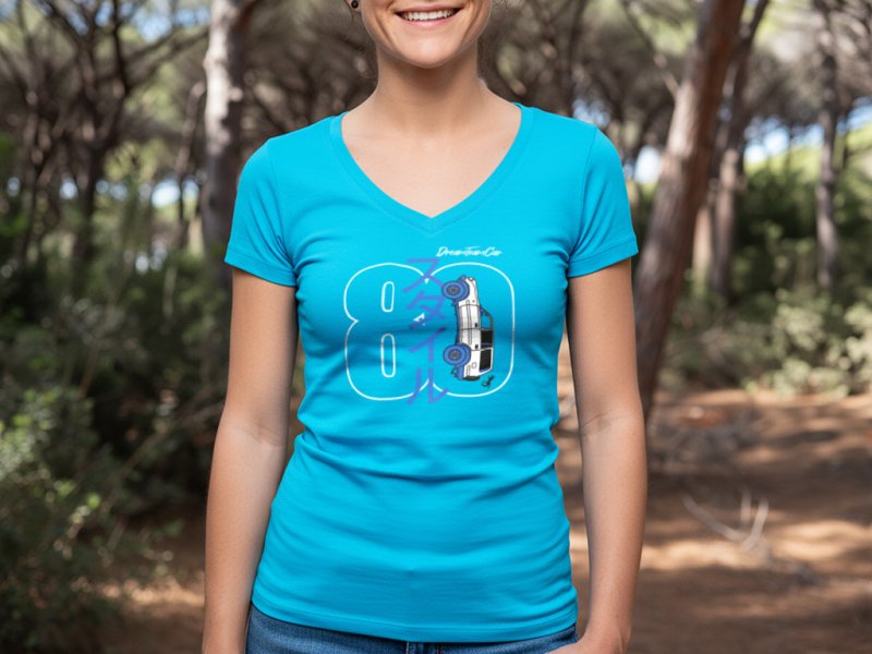 Tshirt femme HDJ80 Dream Team Car bleu atoll Taille 2XL — DTC Parts