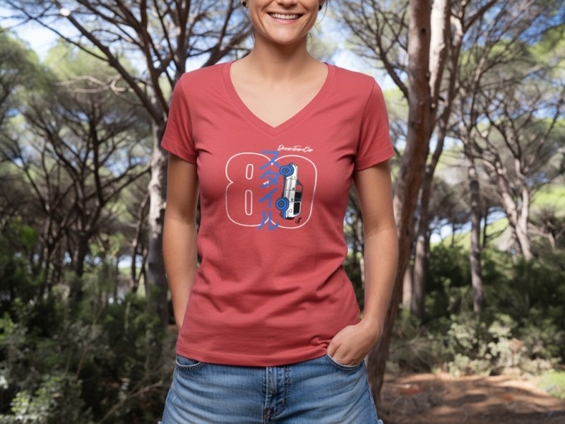 Tshirt femme HDJ80 Dream Team Car corail Taille XL — DTC Parts