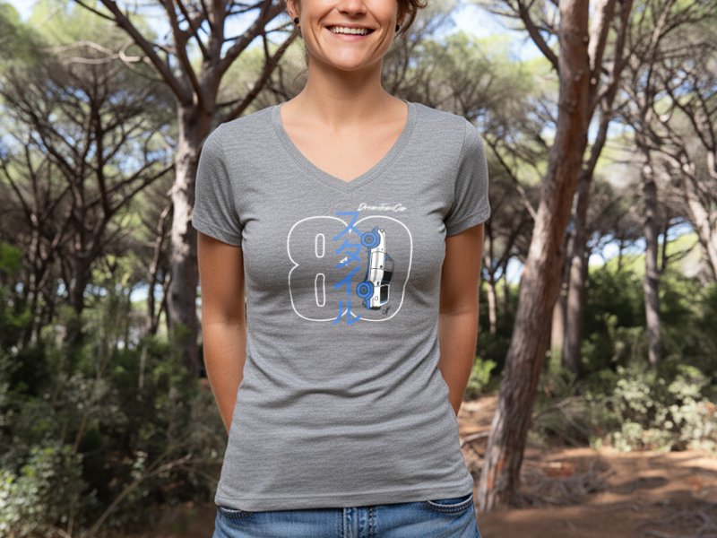 Tshirt femme HDJ80 Dream Team Car gris chiné Taille XL — DTC Parts